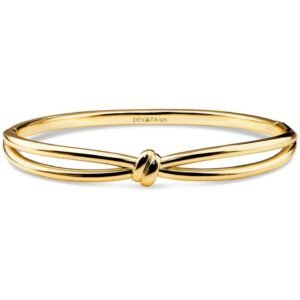 love knot bangle bracelet in gold plated sterling silver, 8mm