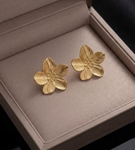 About boho gold flower dangle earrings large floral statement earrings