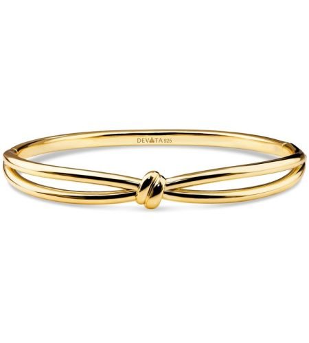About love knot bangle bracelet in gold plated sterling silver, 8mm